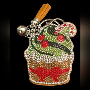 Crystal Cupcake Bag Charm Keychain